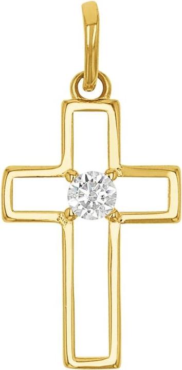 Produktbild Amor Anhänger für Damen, Gold 375, Zirkonia synth. | Kreuz (Gold 375, 9 ct)