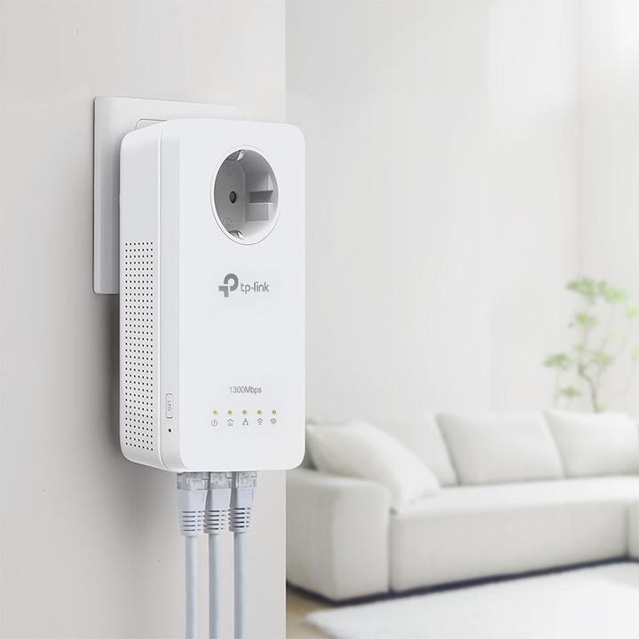 Produktbild TP-Link AV1200 GigabitPowerline ac WLAN KIT mit Frontsteckdose bis zu 1200Mbit/s Powerline Datenrate Line... (1200 Mbit/s)