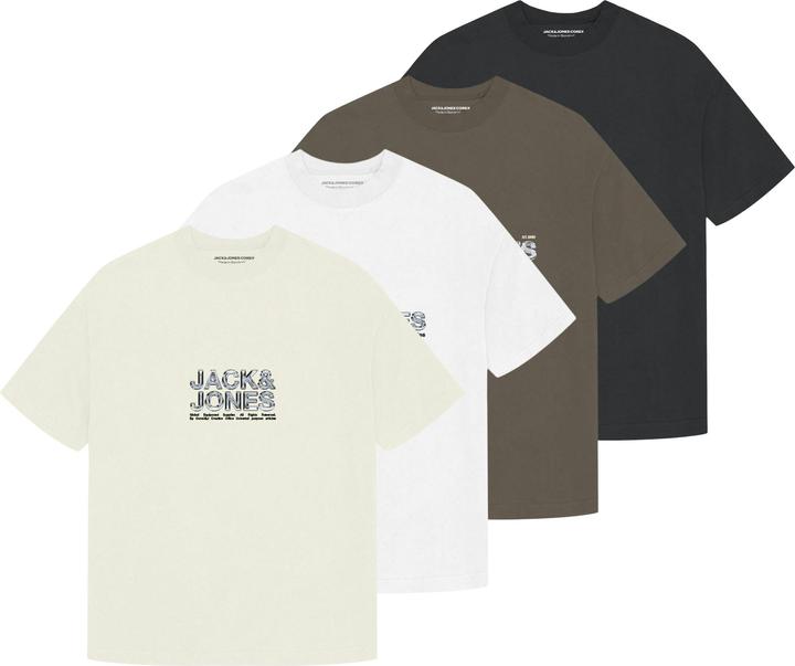 Actual product image Jack & Jones T-Shirt Casual Bequem sitzend JCODYNAMIC BRANDING TEE CREW 4PK (XL)