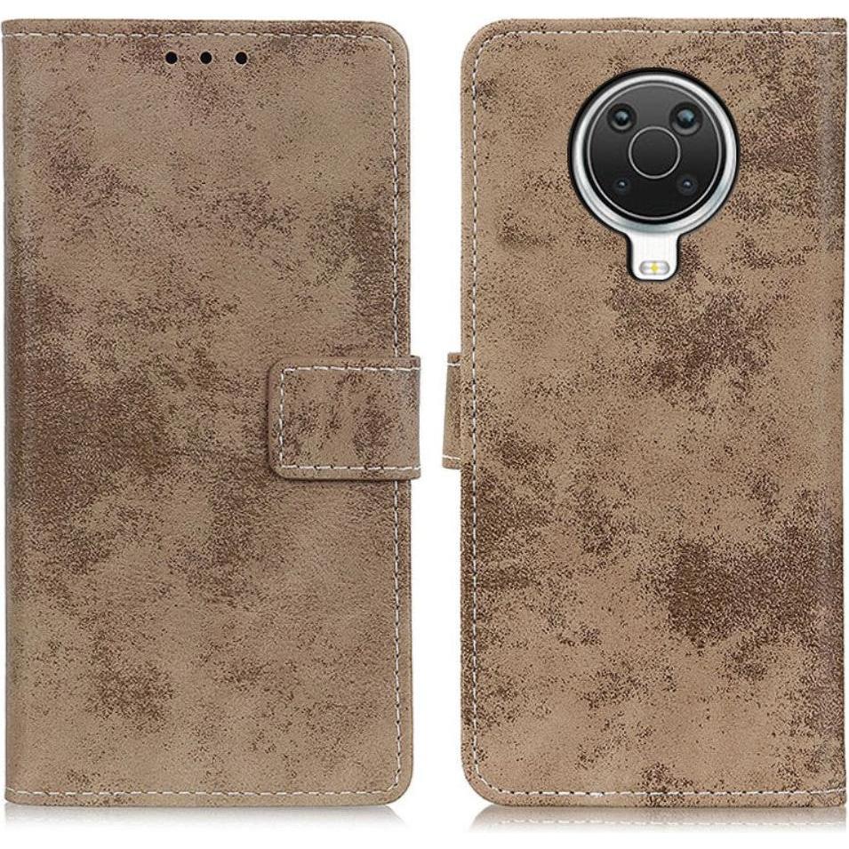 Cover-Discount Nokia G10 / G20 - Vintage Etui Wildleder Optik khaki (Nokia G20, Nokia G10), Smartphone Hülle, Grün