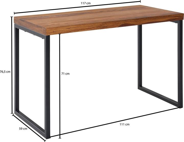 Actual product image FineBuy Desk Sheesham Brown
