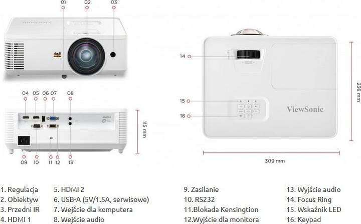 Actual product image Viewsonic PS502X (XGA, 4000 lm, 0.62:1)