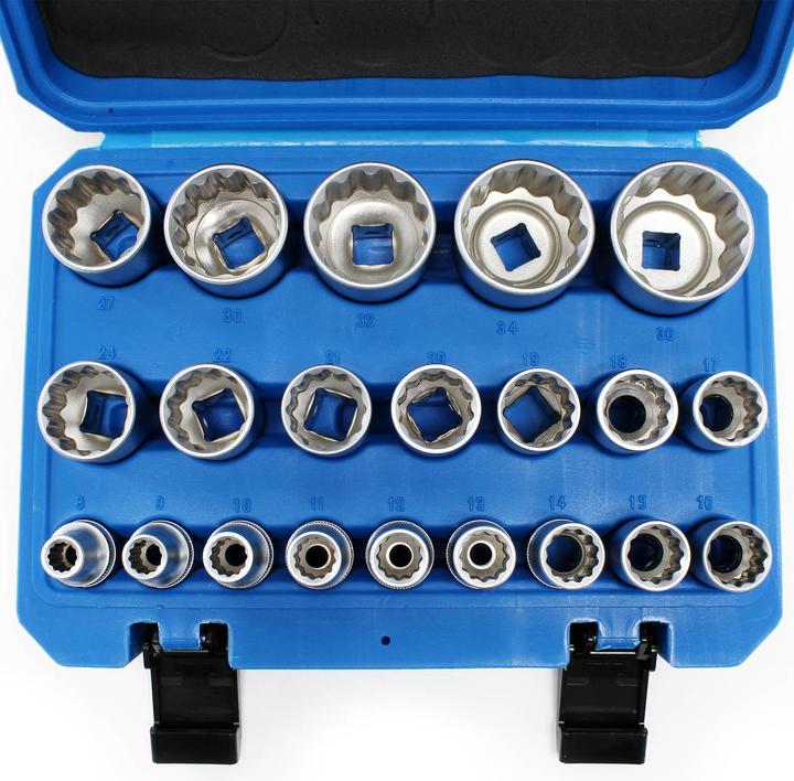 Produktbild Wiltec Steckschlüssel Satz (8 mm, 9 mm, 10 mm, 11 mm, 12 mm, 13 mm, 14 mm, 15 mm, 16 mm, 17 mm, 18 mm, 19 mm, 20 mm, 21 mm, 22 mm, 24 mm, 27 mm, 30 mm, 32 mm, 34 mm, 36 mm)