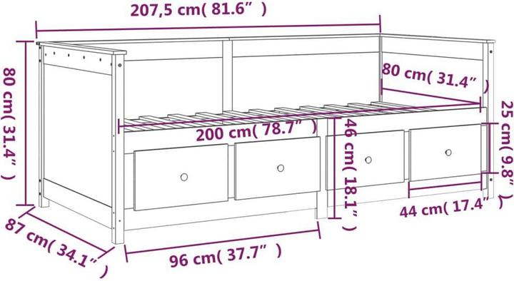 Produktbild vidaXL Esad (80 x 200 cm)