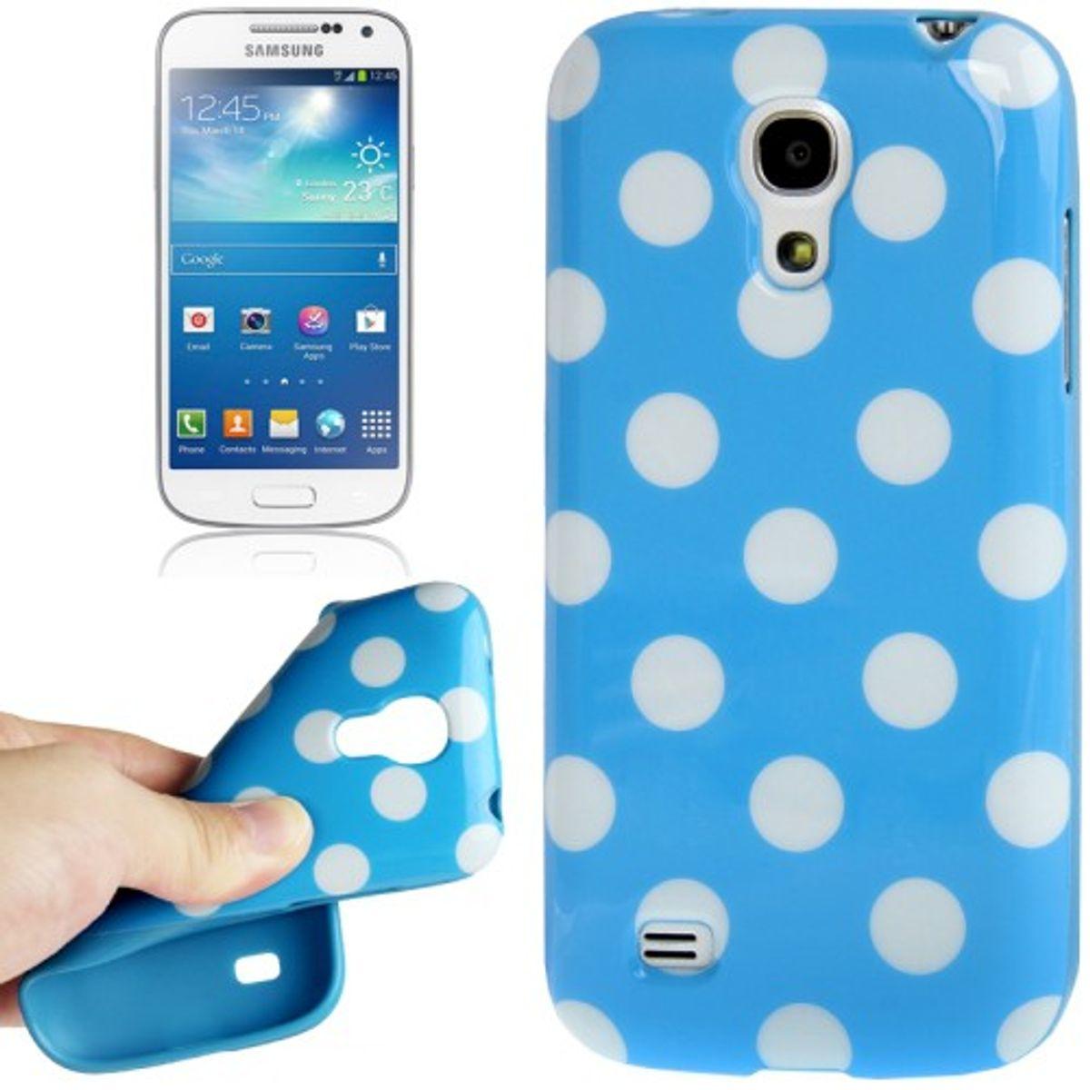 König Design Schutzhülle Punkte TPU Case für Handy Samsung Galaxy S4 mini i9190 blau/weiss (Samsung Galaxy S4 mini), Sma...