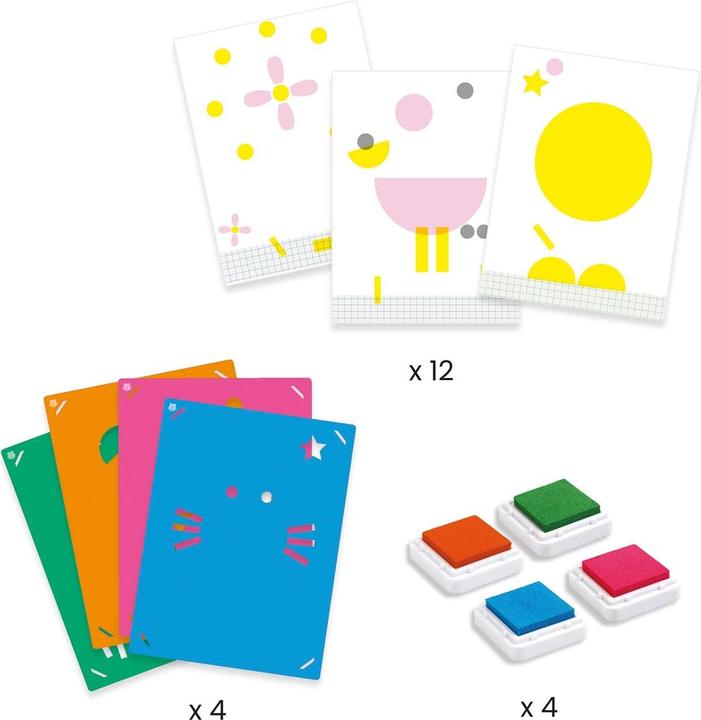 Image du produit Djeco Pochoirs de peinture timbres