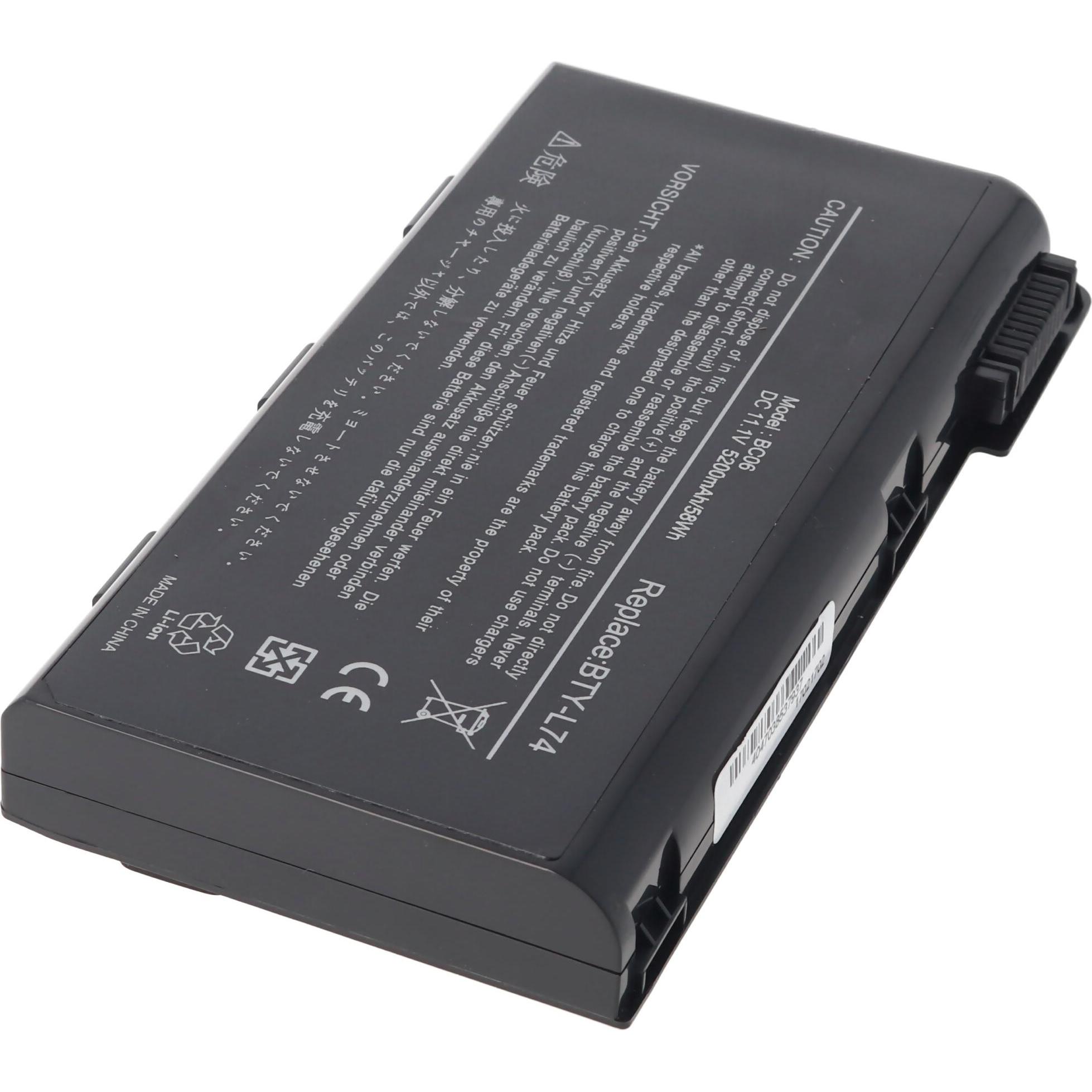 Thumbnail - AccuCell Akku MSI CX500, CX700 (5200 mAh), Notebook Akku, Schwarz