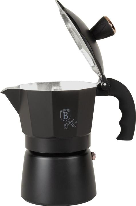 Produktbild BerlingerHaus Design Espressokocher fÃ¼r 3 Portionen, schwarz-rosÃ©gold (3 Tassen)