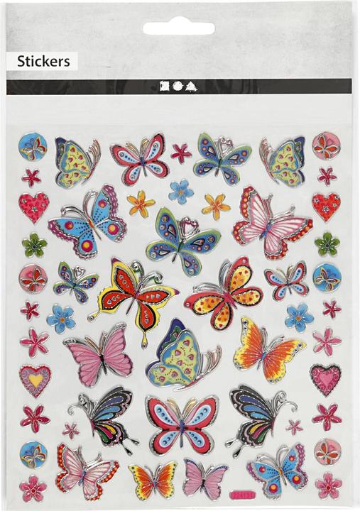 Image du produit Creativ Company Autocollants fleurs et papillons, 1 feuille