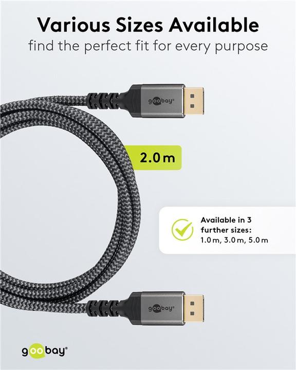 Immagine prodotto Goobay DisplayPort — DisplayPort (2 m, DisplayPort, 1.4)