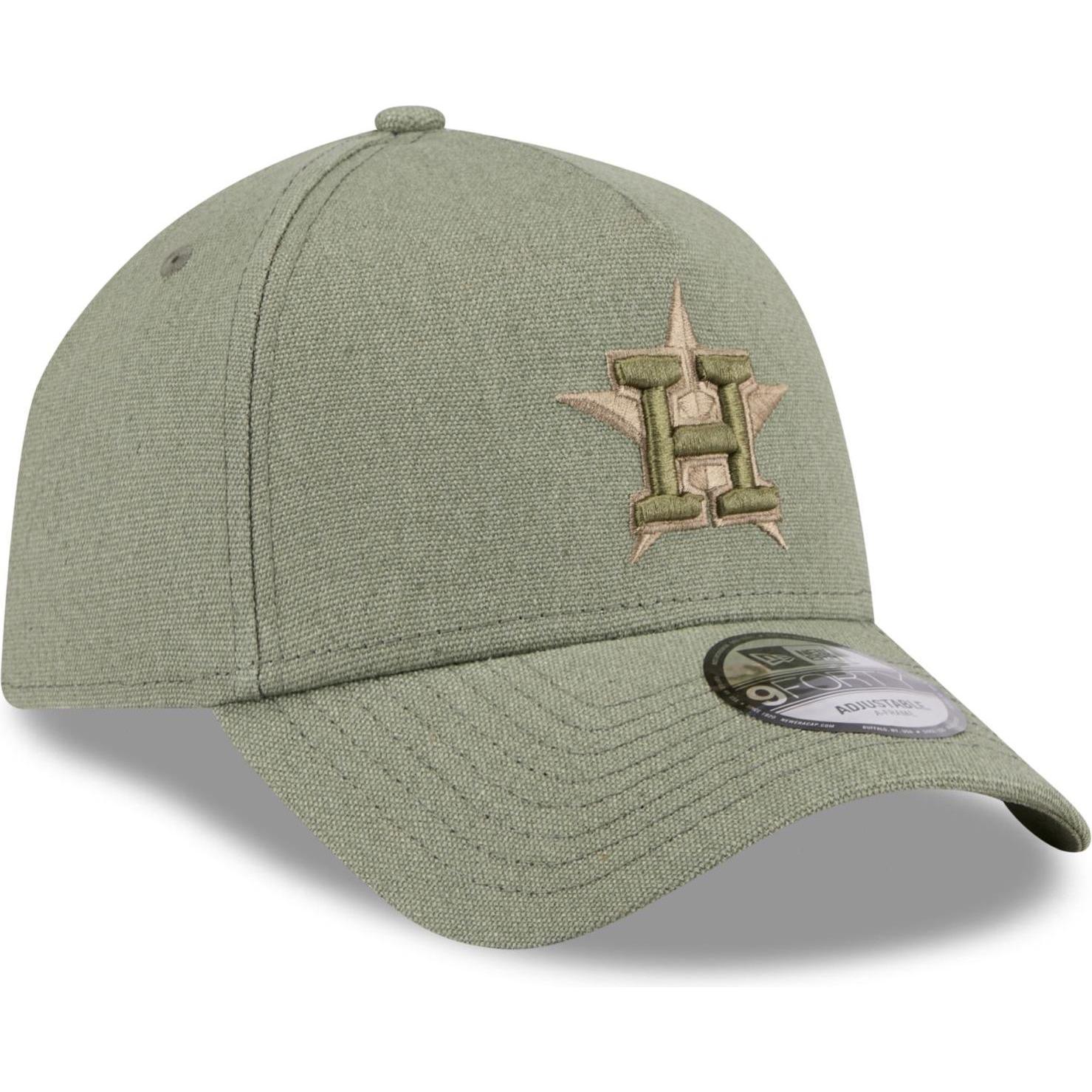 New Era, Herren, Cap, A-Frame Trucker Leinen Cap - Houston Astros oliv, Grün, (One Size)