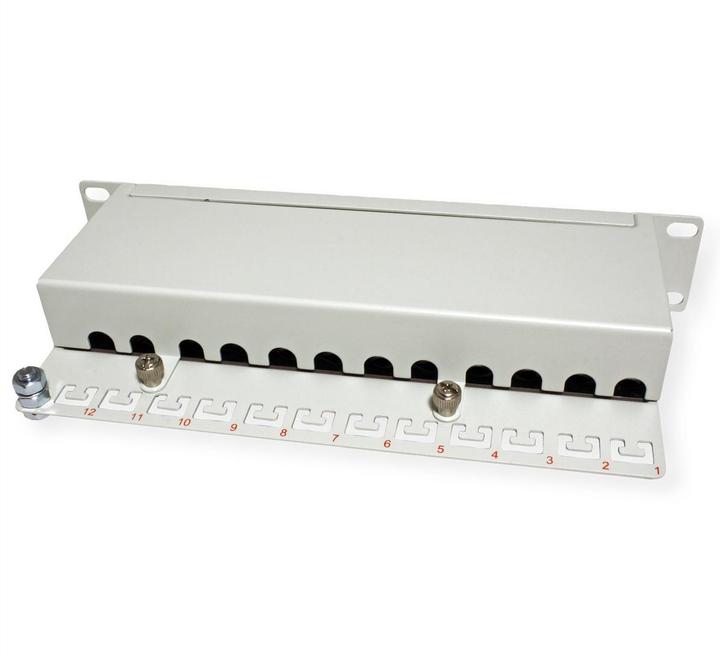 Actual product image Roline 10" patch panel 12 ports, Cat.6A (Class EA), shielded