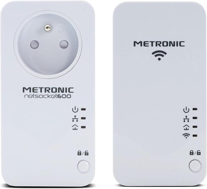 Immagine prodotto Metronic Presa WiFi Powerline con Porte Ethernet (600 Mbit/s)