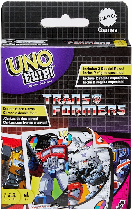 Actual product image Mattel Games Uno Flip Transformers (German)