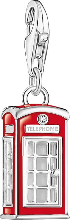 Thomas Sabo Charm-Anhänger rotes London Telefonhäuschen Silber (925er Silber, Emaille)
