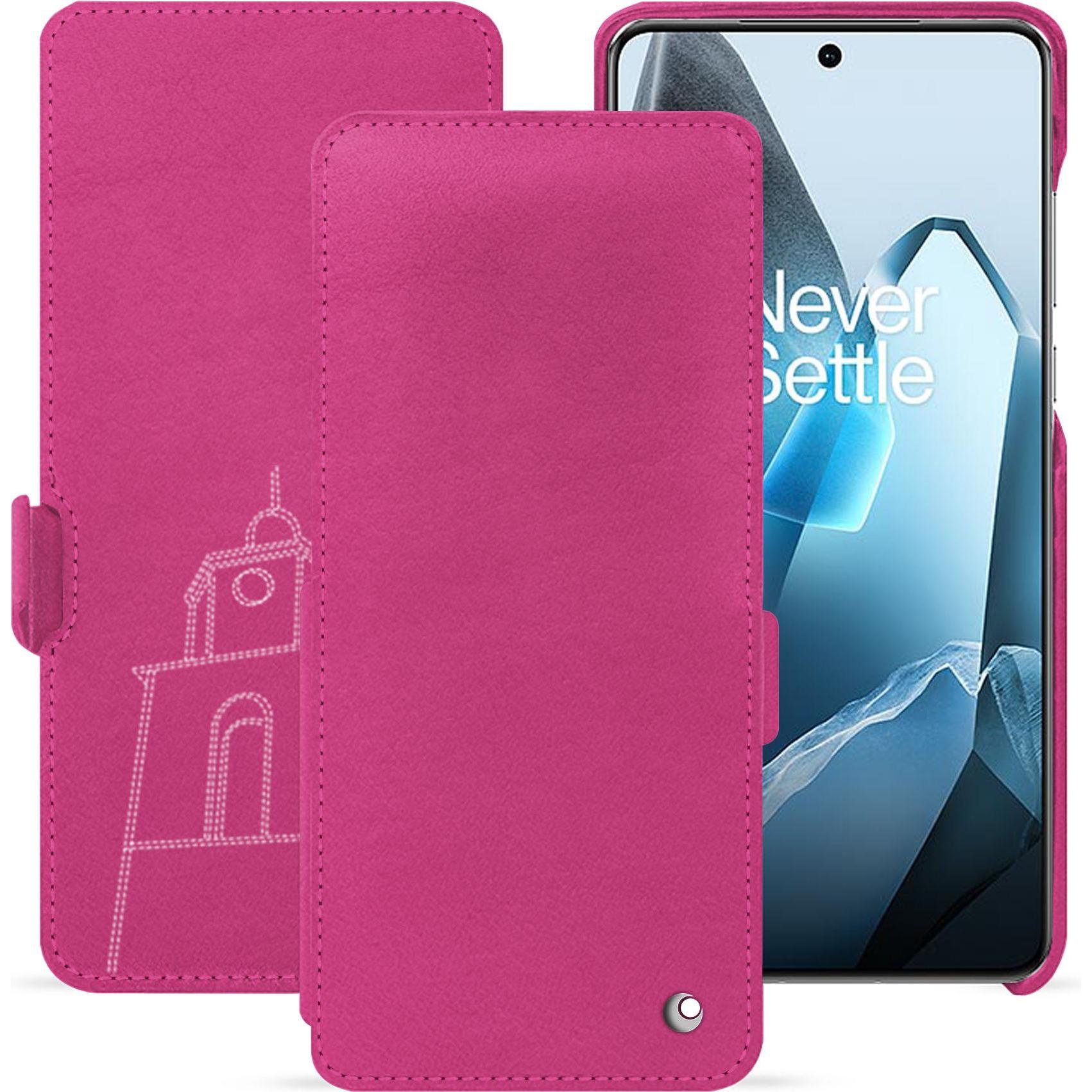 Noreve Lederschutzhülle horizontal (OnePlus 13), Smartphone Hülle, Rosa