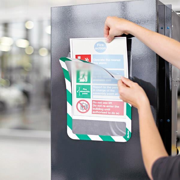 Produktbild Tarifold BIELLA Rahmen-Sichttafel Safety A4 gelb/schwarz selbstklebend
