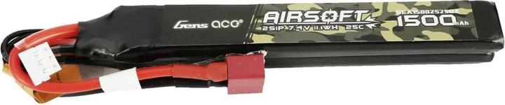 Produktbild Gens Ace 25C 1500mAh 2S1P 7.4V Nunchuck 2X Airsoft Gun Lipo Battery with T Plug (7.40 V, 1500 mAh)