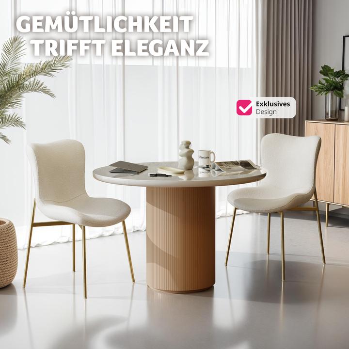 Image du produit tectake Lot de 2 chaises rembourrées Tessa Bouclé