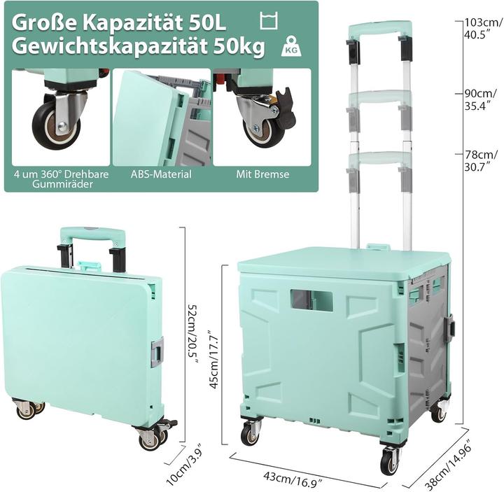 Produktbild Acelectronic Klappbarer Einkaufstrolley