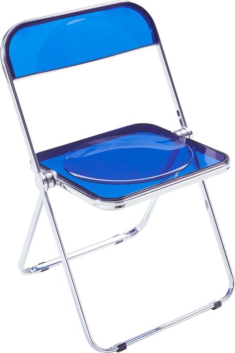 Actual product image En.Casa Klappstuhl Pornainen 2er Set Dunkelblau, transparent