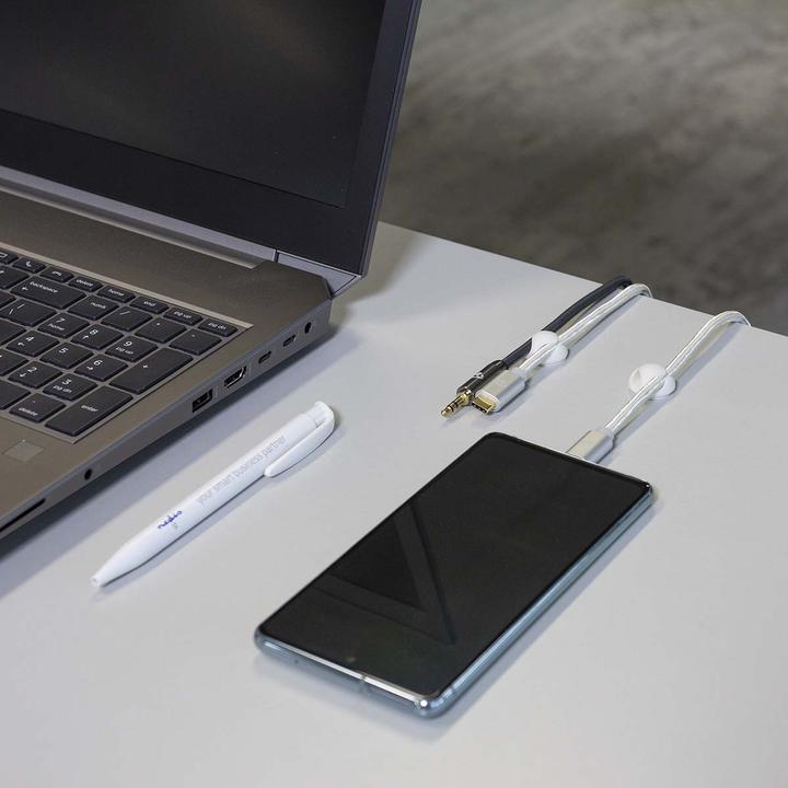 Productafbeelding Nedis Kabelmanagement kabelklem Vergrendeld 6 stuks max. kabeldikte: 5 mm Siliconen 20 mm Wit