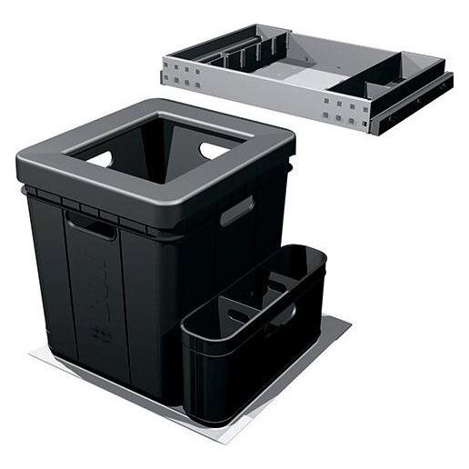 Franke Kehrichtsystem -Sorter Serie 350 für BLUM / GRASS / HETTICH, Abfalleimer, Schwarz