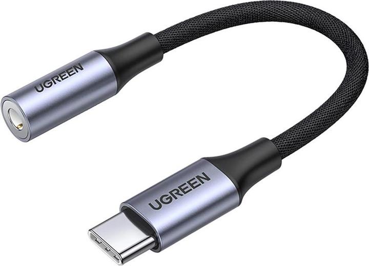 Ugreen AV161 adapter for headphones mini jack 3.5 mm (female) / USB-C (male) 10 cm - grey (3.5mm jack, USB Type C)