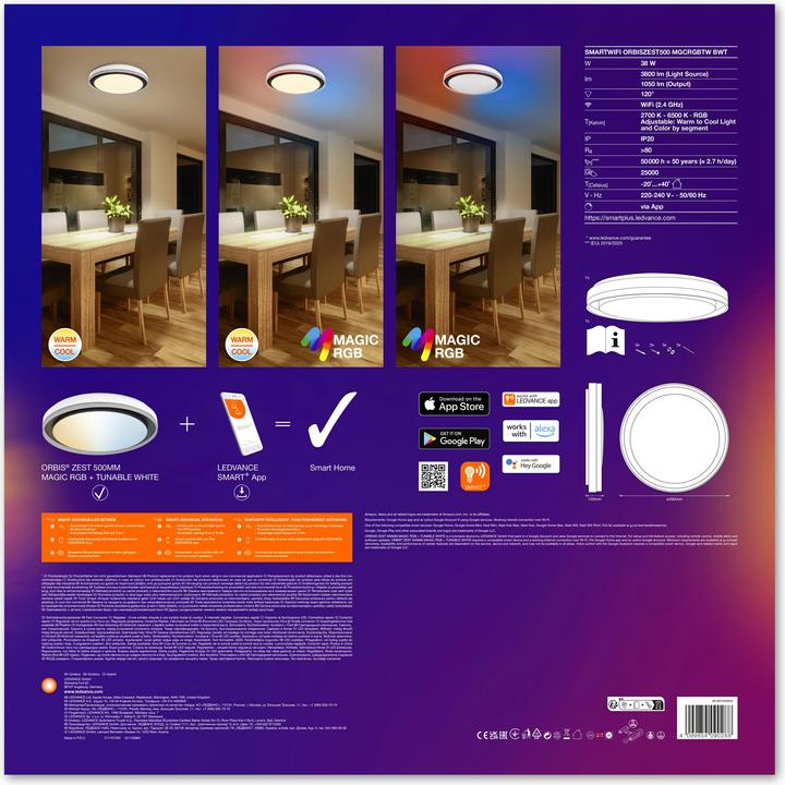 Actual product image Ledvance Smart+ Orbis Ceiling ZEST MAGIC RGB (1050 lm)