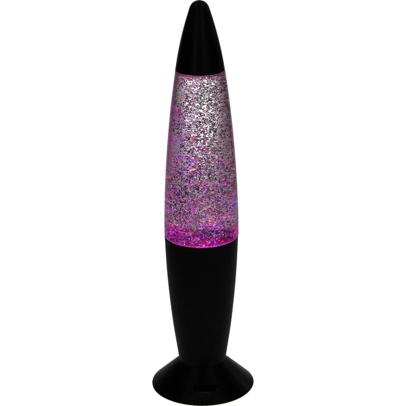 Nachtlicht, Glitzer-LED-Lampe mit Farbwechsel, 34 cm