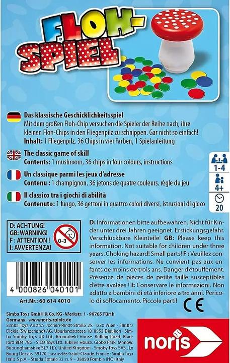 Produktbild Noris Flohspiel (Deutsch, Englisch, Französisch, Italienisch, 1 - 4 Spieler)