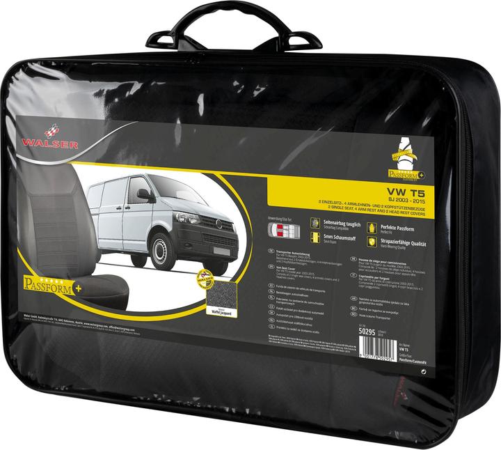 Actual product image Walser Fit plus seat covers for VW T5 for 2 single seats front in imitation leather BJ 2003 - 2015