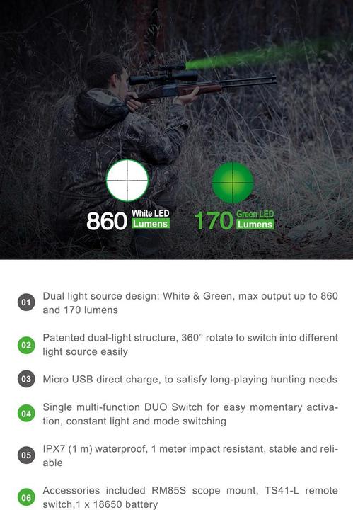Actual product image Nextorch T5G Hunting Set LED Flashlight (170 lm)