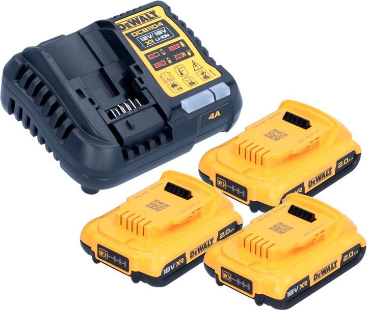 Produktbild DeWalt DCB 1104 D3 Akku Starter Set 12 V / 18 V 3x Akku 2,0 Ah + DCB 1104 Ladegerät (18 V)