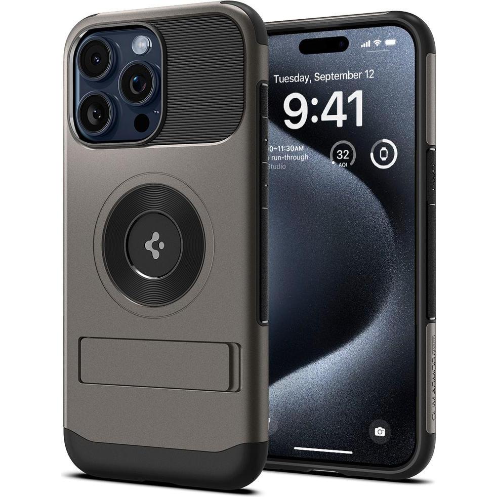 Spigen ACS06476 (Apple iPhone 15 Pro), Smartphone Hülle, Grau