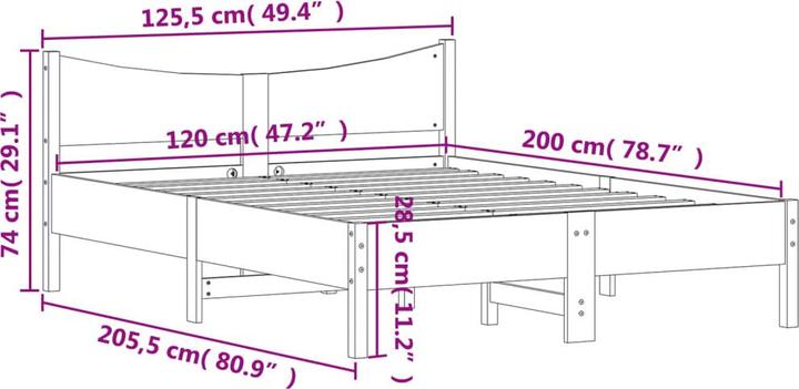 Actual product image vidaXL Bettrahmen (135 x 190 cm)