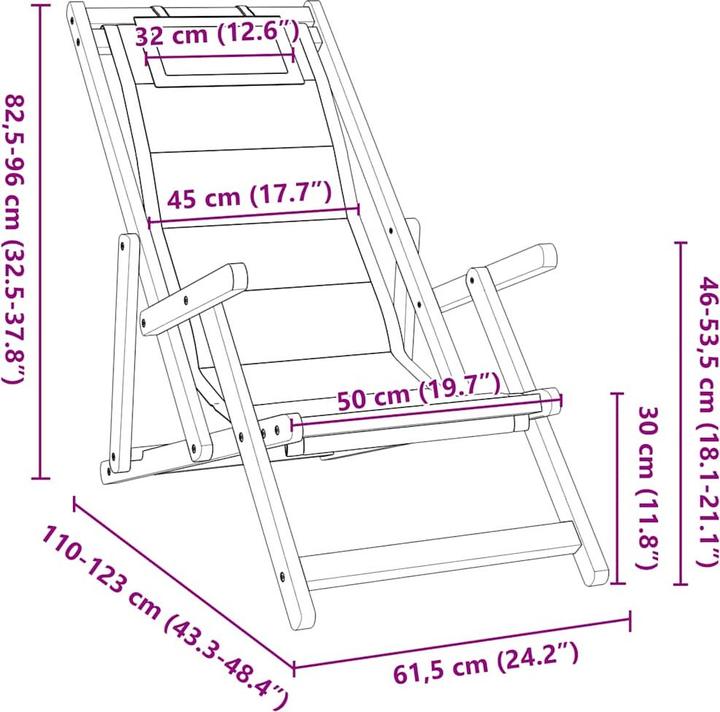 Produktbild vidaXL Strandstuhl Klappbar