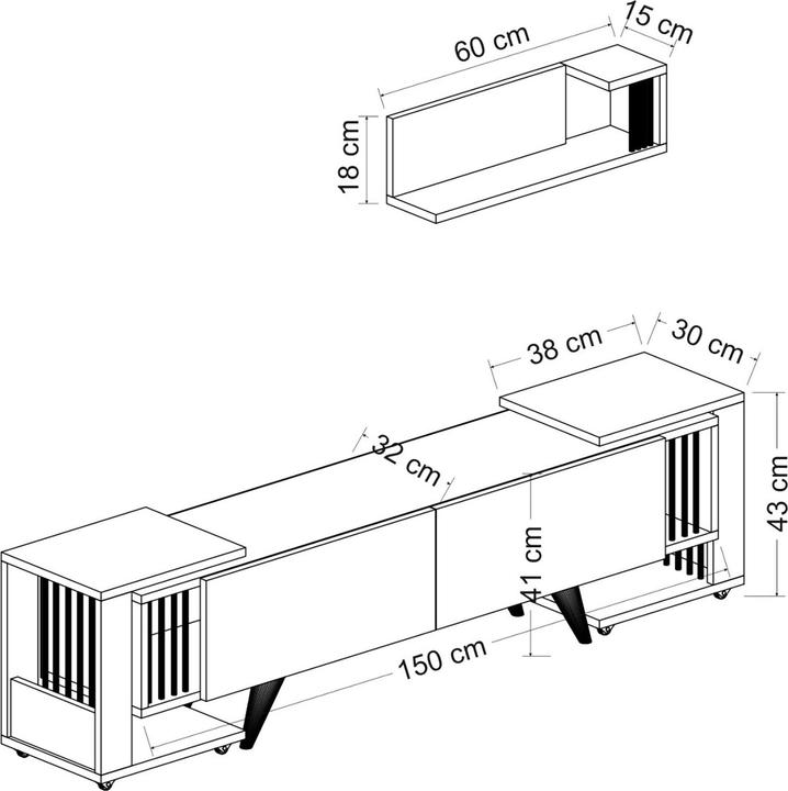 Produktbild En.Casa Glostrup (150 x 32 x 41 cm)