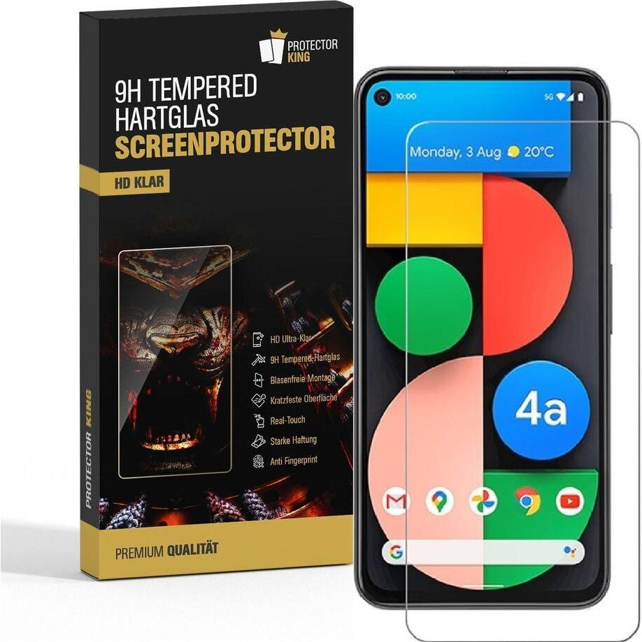 Protectorking 3x echtes Tempered 9H Panzerhartglas 3D KLAR (3 Stück, Google Pixel 4a), Smartphone Schutzfolie, Transpare...