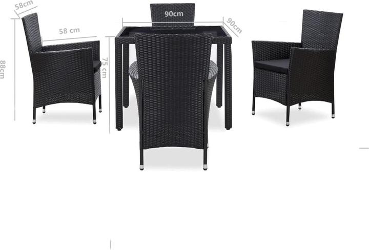 Image du produit vidaXL Gartenmöbel Set (90 x 90 x 75 cm)