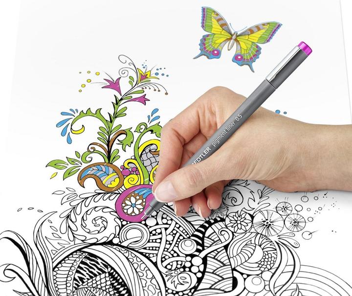Produktbild Staedtler pigment liner 308 Fineliner, Einzelprodukt, rot, ca. 0,5 mm (1x)