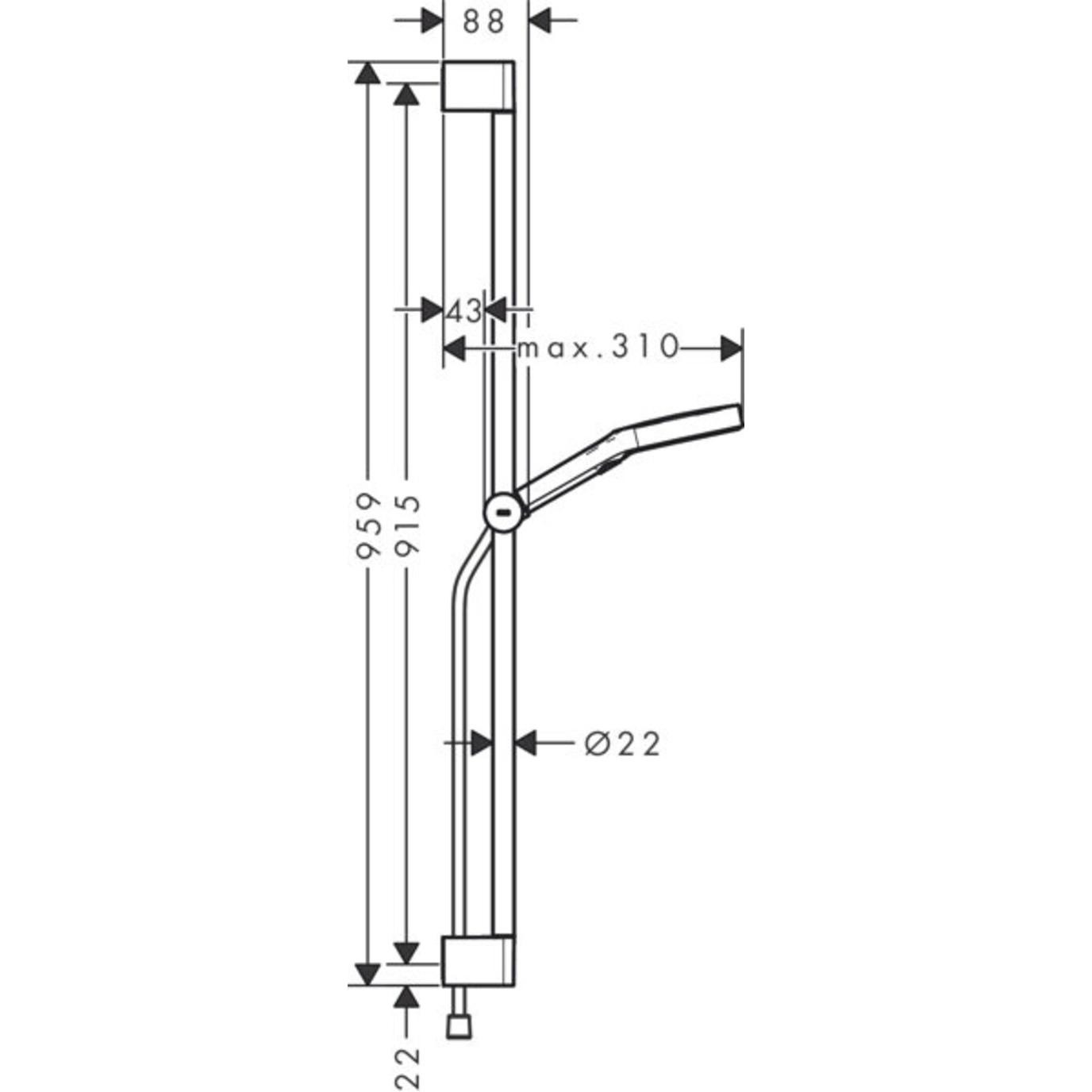 Thumbnail - hansgrohe, Duschbrause, Rainfinity Brauseset 130, 3jet, S Puro Brausestange 900mm, 28743 (3 Strahlarten, 14 l/min)