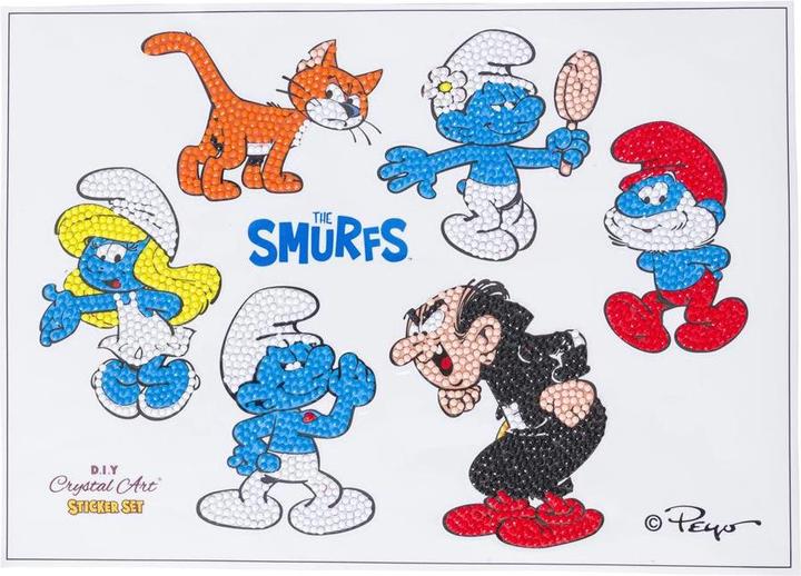 Actual product image Craft Buddy Smurfs, Crystal Art Sticker Set