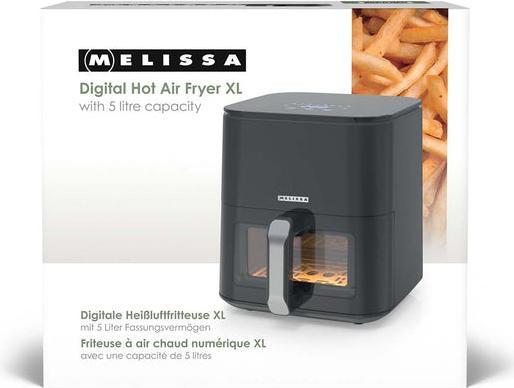 Produktbild Melissa Digitale Heissluftfritteuse XL | 5 l | 60-min Timer | 8 Voreinstellungen | Sichtfenster | Sch