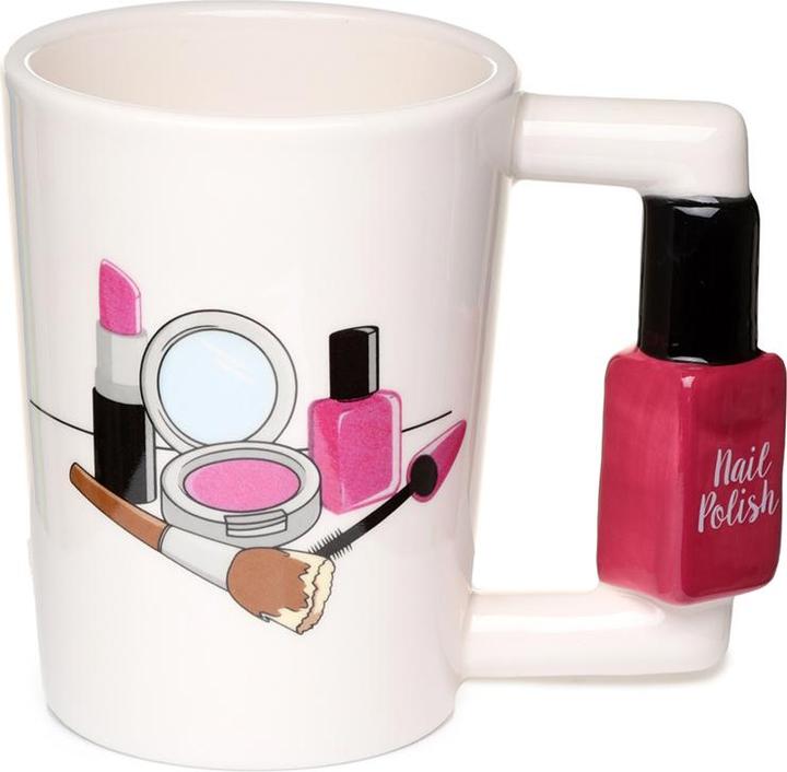 Puckator Girl's Tool Nail Polish Shaped Handle Dolomite Ceramic Cup