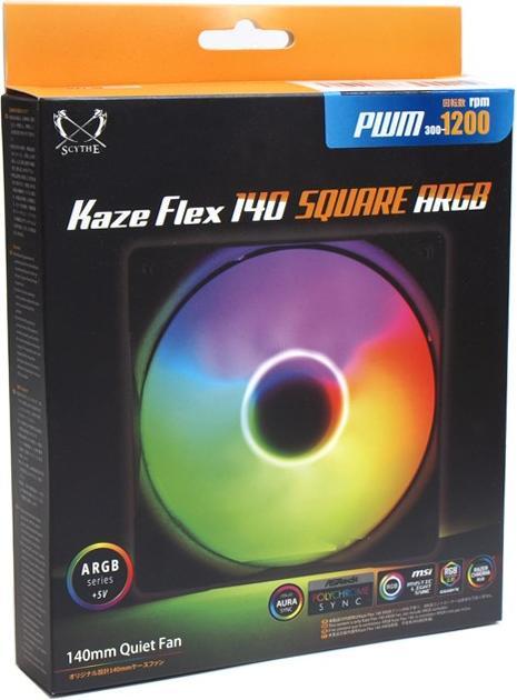 Image du produit Scythe Ventilateur Kaze Flex 140 Square ARGB PWM 300-1200U/min (140 mm, 1x)