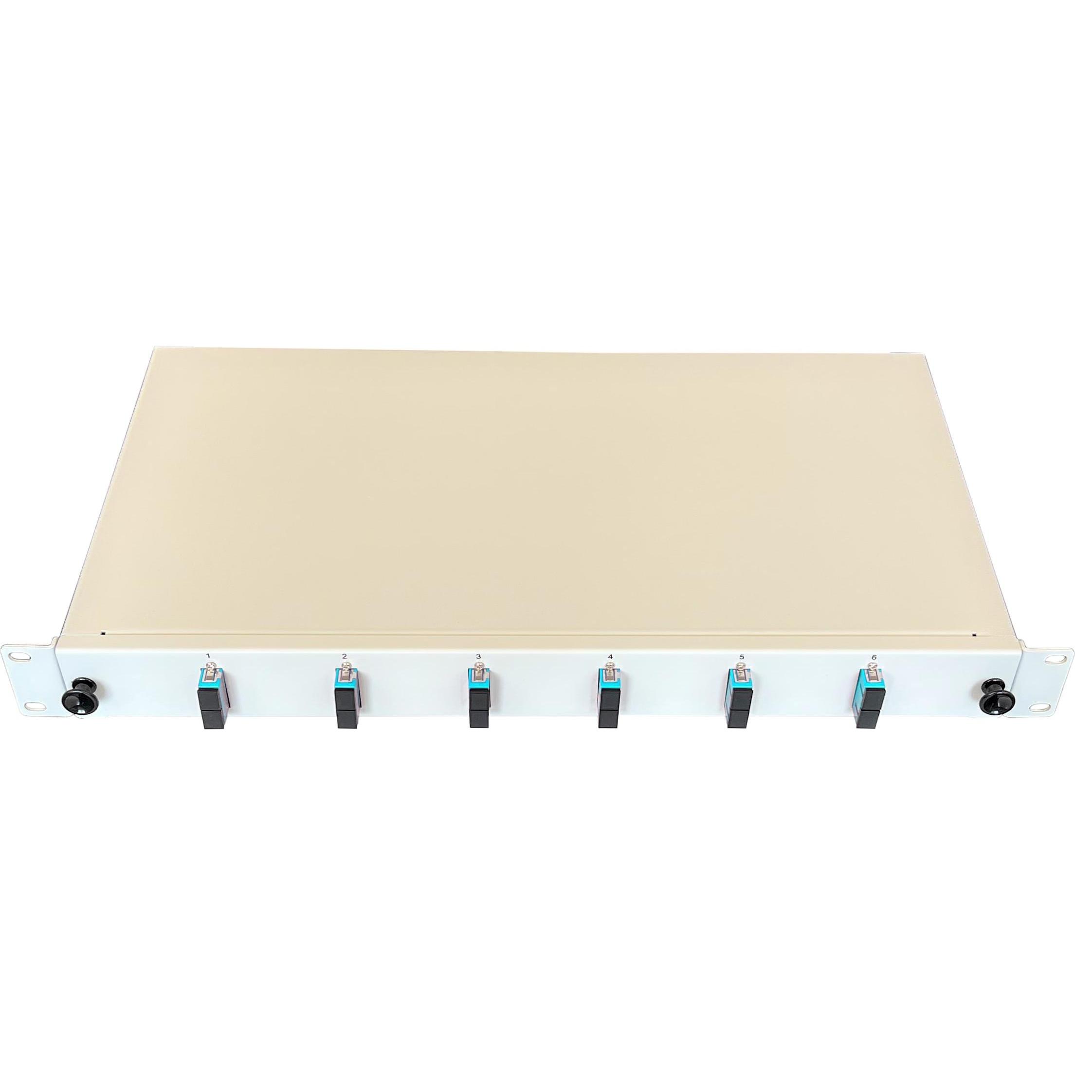 Paschke Spleissbox/Patchpanel 48,30cm (19") 6xSCd OM3 AQUA 443705AQ-06SA, Server Zubehör, Grau