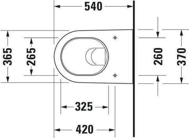 Produktbild Duravit Wand-WC STARCK 2 tief, 370x540mm weiss