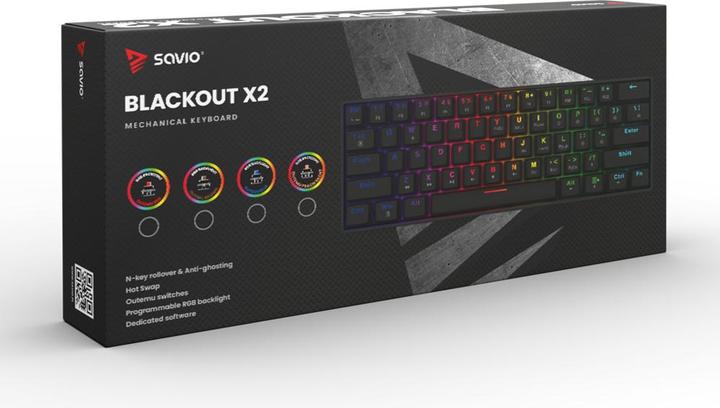 Actual product image Savio Blackout X2 Red (Eng. Int., Cable)