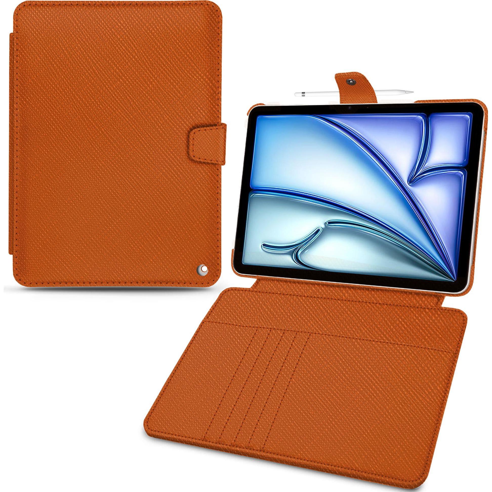 Noreve Lederschutzhülle Wallet (iPad Air 2022 (5. Gen), iPad Air 2020 (4. Gen)), Tablet Hülle, Orange